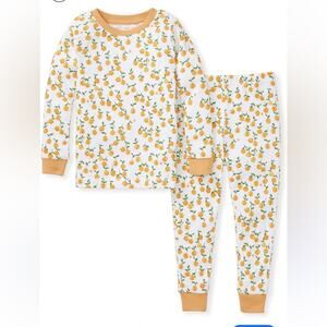 Burt's Bees Baby Baby Girls' Pajamas 2-Piece Pj set Organic Cotton Orange Print